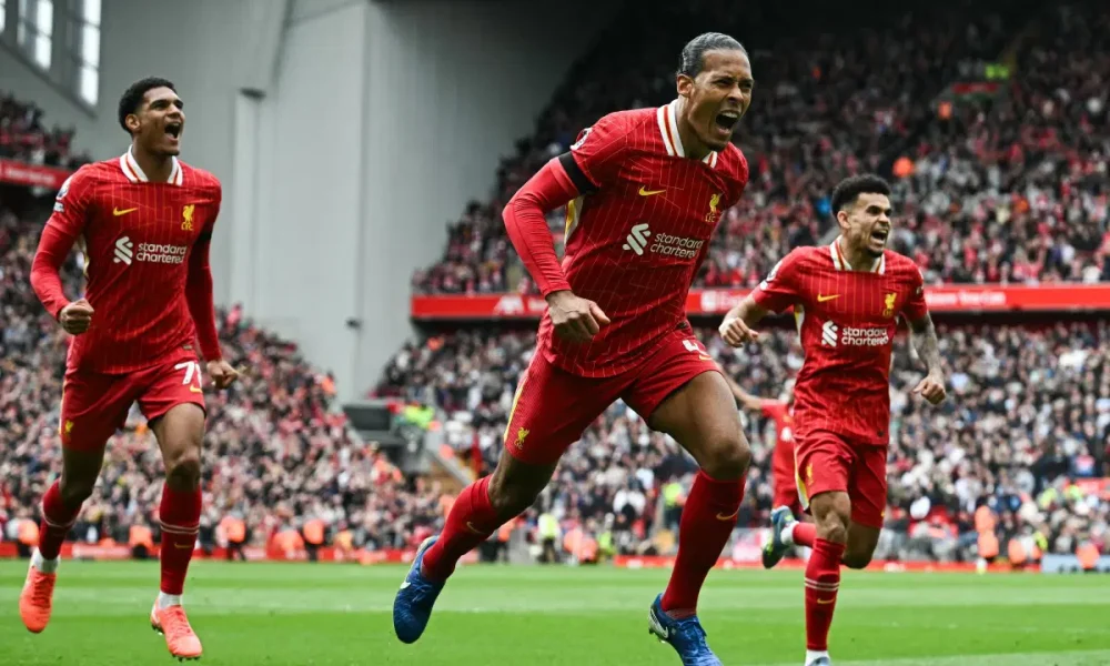 Van Dijk’s Late Header Edges Liverpool Closer to Premier League Glory